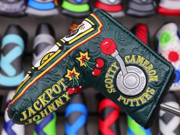 scotty cameron 2025 limited release custom shop green jackpot johnny vegas casino slot machine blade putter headcover
