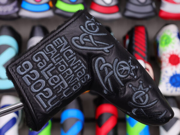 scotty cameron for tour use only encinitas gallery limited release black king peace surfer genuine leather circle t blade putter headcover