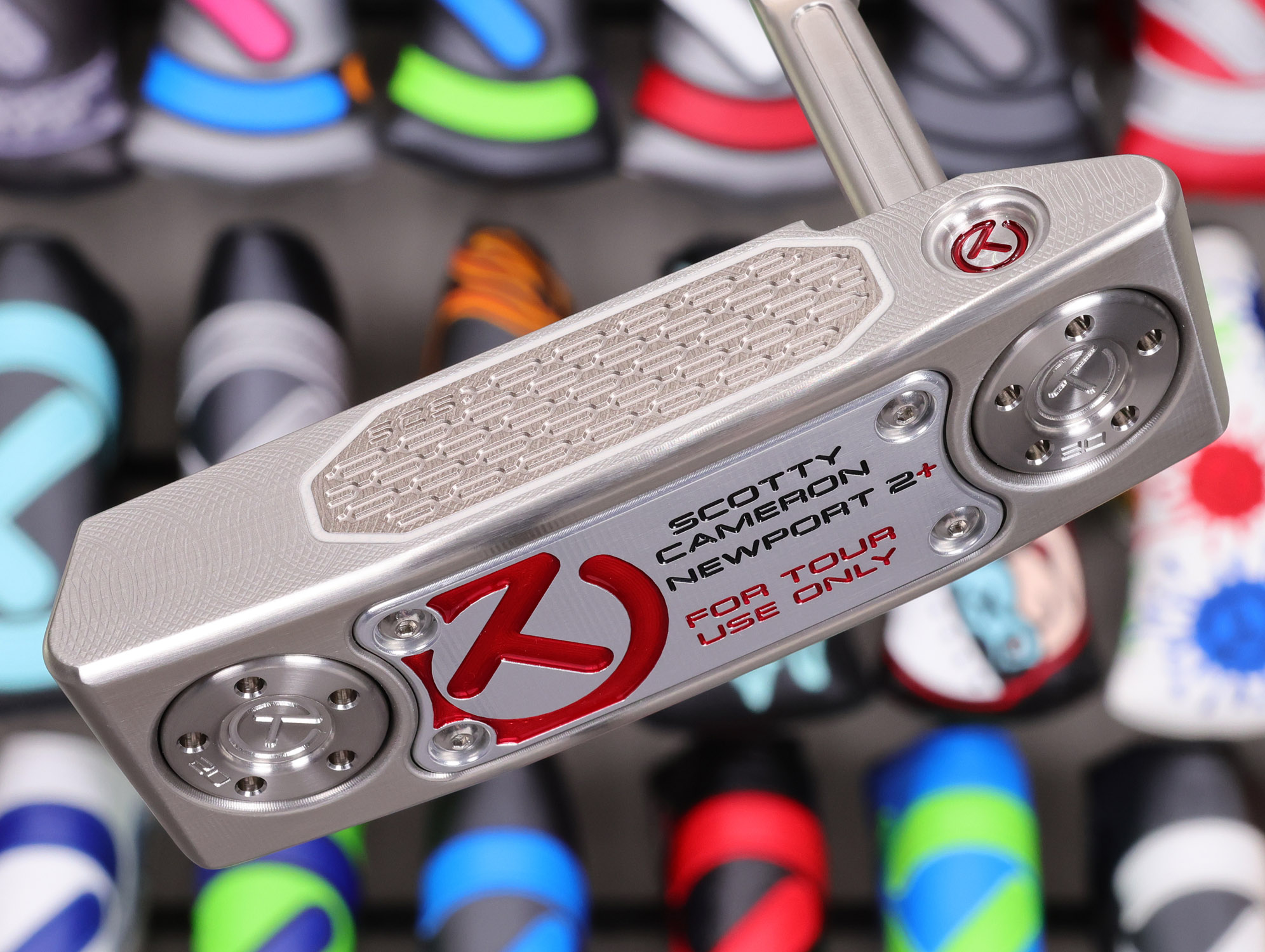 scotty cameron tour only newport 2+ plus studio style circle t 360g putter with carbon steel chain link milled insert golf club
