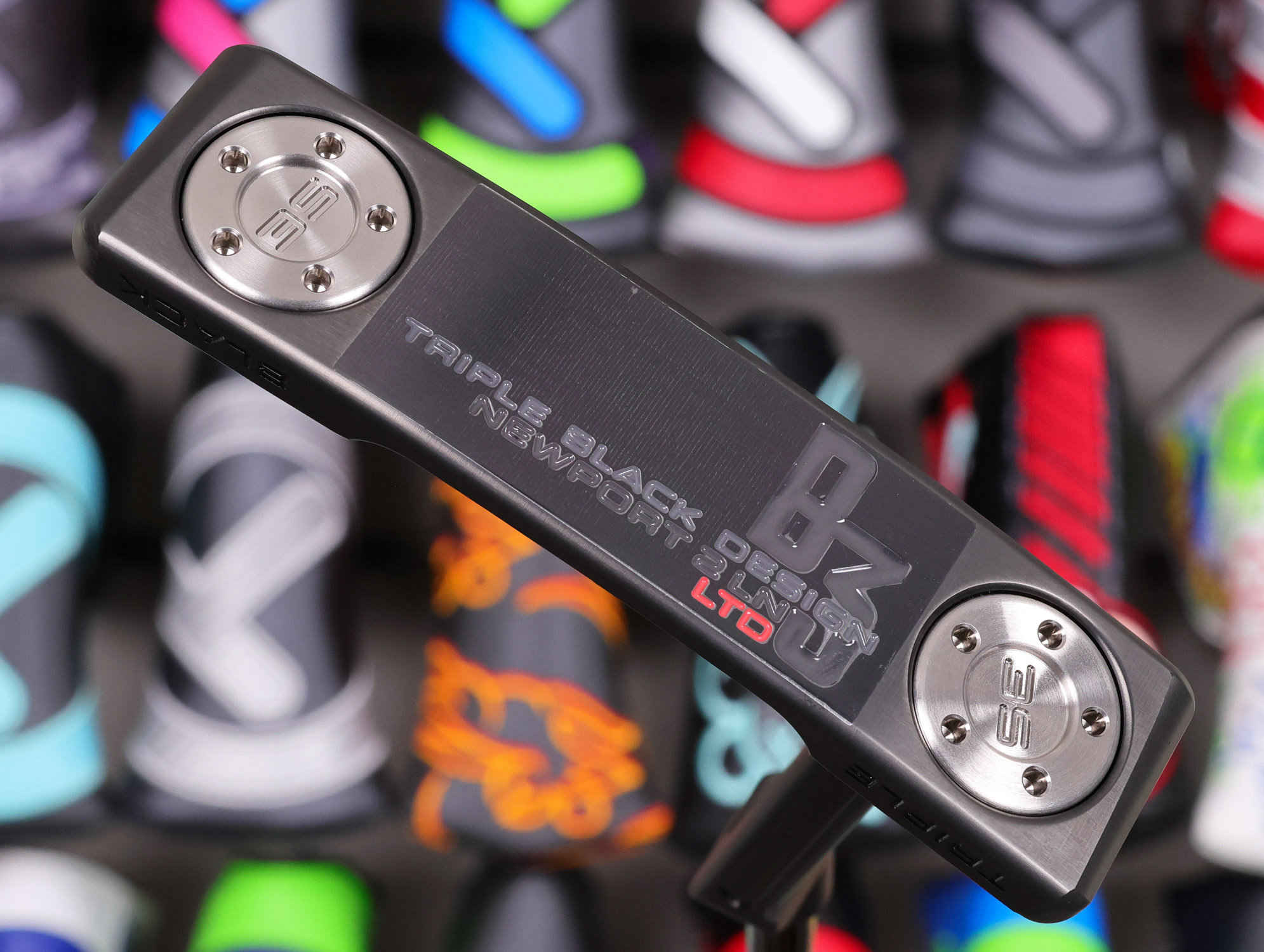 scotty cameron limited release triple black b3 newport 2 long neck putter golf club