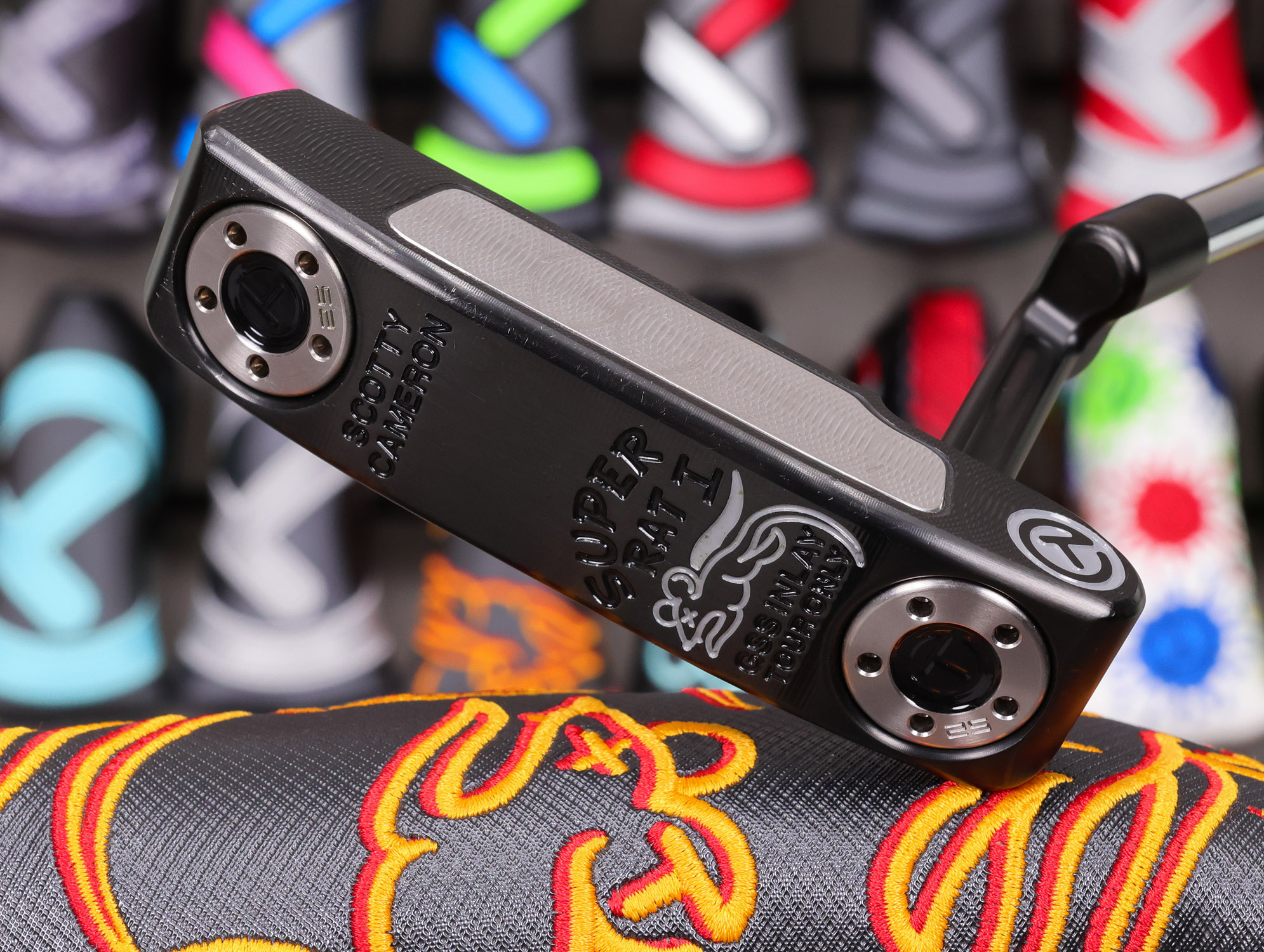 scotty cameron tour only black gss insert masterful super rat circle t 370g putter with sight dot and sight line golf club