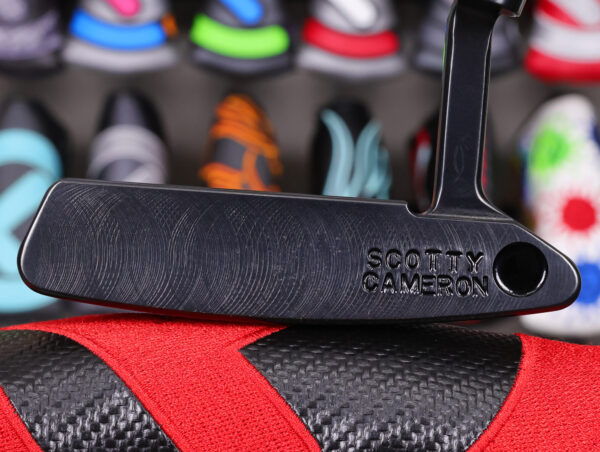 scotty cameron tour only brushed black carbon steel timeless newport 2 circle t 350g putter with single milled cherry bombs golf club