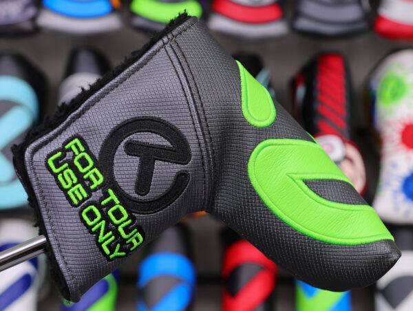 scotty cameron tour only gray and lime green industrial circle t blade headcover