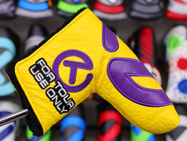 scotty cameron yellow and purple tour jester circle t blade headcover