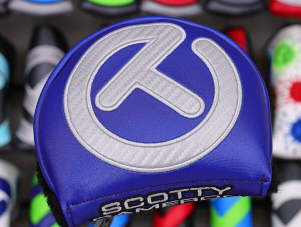 scotty cameron navy blue and silver carbon rush industrial circle t mid round headcover
