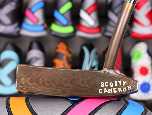 scotty cameron tour only craftsman pocketback chromatic bronze blue 350g circle t with welded 1.5 round neck and sight circle golf club