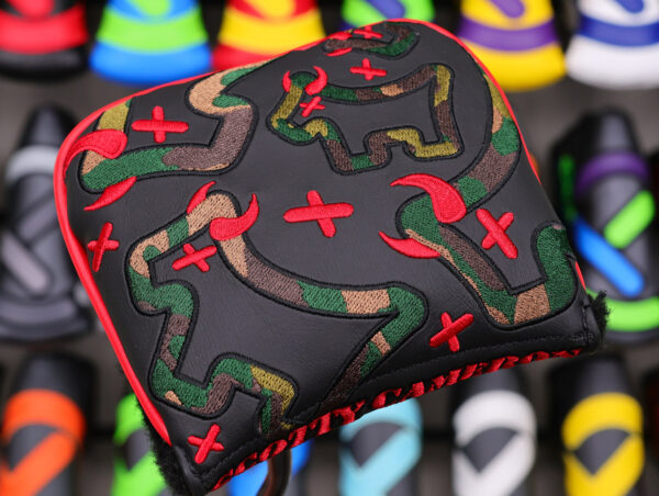 scotty cameron camo and red junk yard dog custom shop xl square mallet headcover