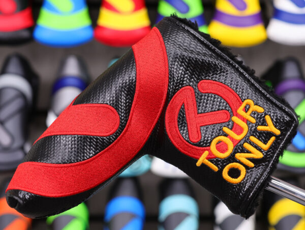 scotty cameron tour only black carbon fiber red industrial circle t blade putter headcover