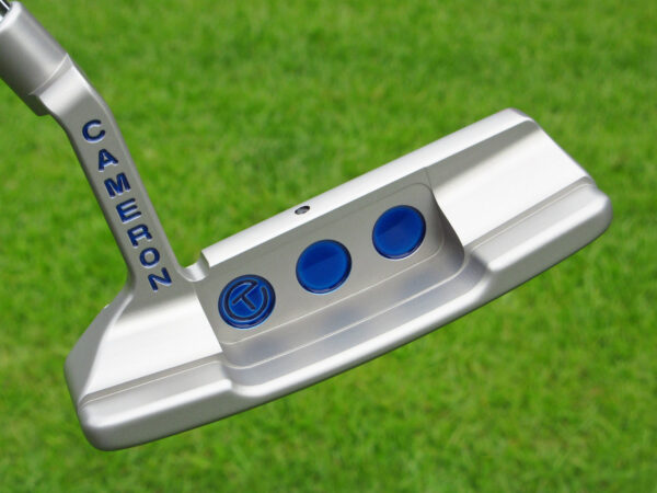 scotty cameron tour only deep milled sss newport 2 studio select circle t putter with translucent blue paint and sight dot golf club