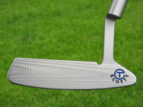 scotty cameron tour only deep milled sss newport 2 studio select circle t putter with translucent blue paint and sight dot golf club