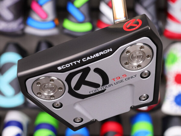 scotty cameron tour only two tone black and sss phantom x t9.5 circle t 360g putter with welded and polished sss flojet neck and silver aluminum sole plate golf club