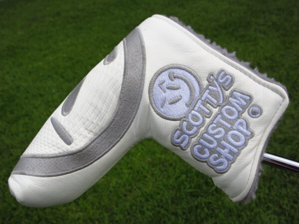 scotty cameron white custom shop grinder face blade putter headcover