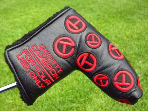 scotty cameron tour only black and red dancing circle t blade putter headcover