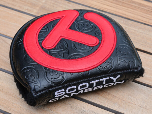 scotty cameron for tour use only black and red hot head harry industrial circle t centershaft mid round putter headcover