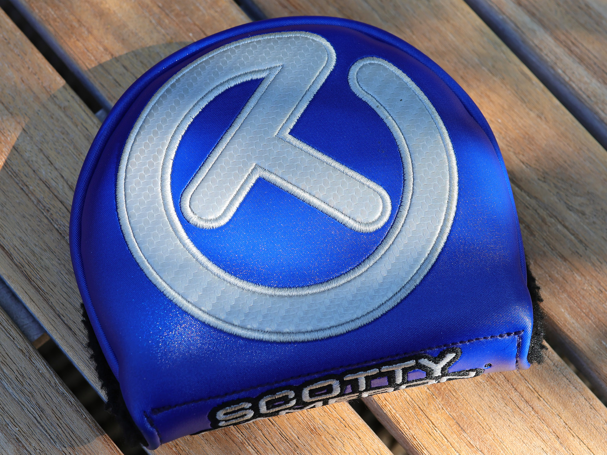 scotty cameron for tour use only navy blue and silver carbon rush industrial circle t mid round putter headcover