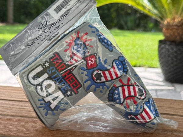 scotty cameron limited release 2024 us open pinehurst north carolina tar heel state usa flag gray blade putter headcover