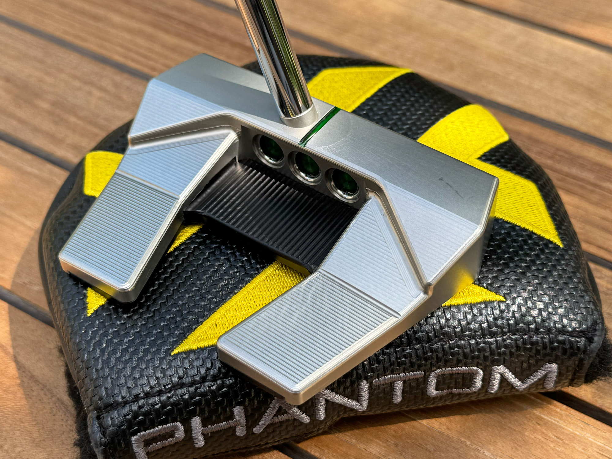 scotty cameron phantom 5s centershaft 360g putter with custom shop translucent green paint fill golf club