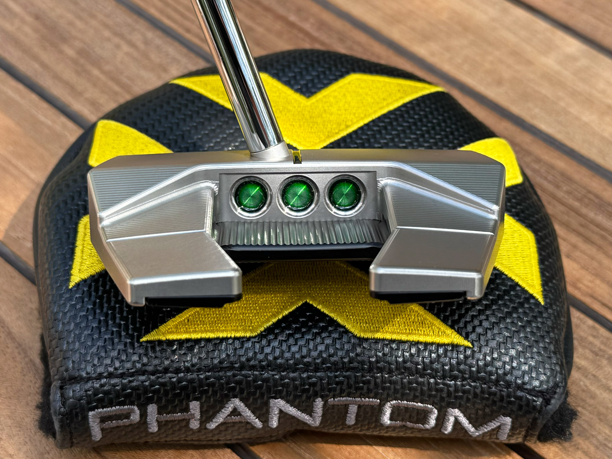 scotty cameron phantom 5s centershaft 360g putter with custom shop translucent green paint fill golf club
