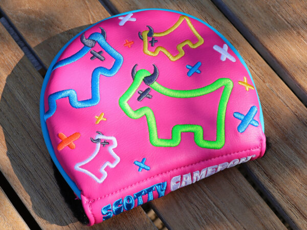 scotty cameron custom shop pink neon junk yard dog centershaft mid round putter headcover