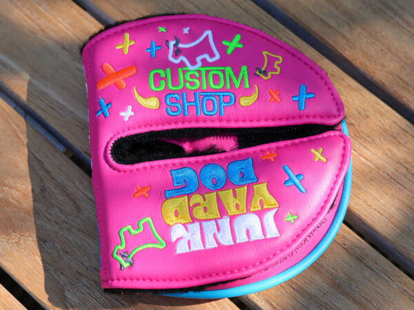 scotty cameron custom shop pink neon junk yard dog centershaft mid round putter headcover