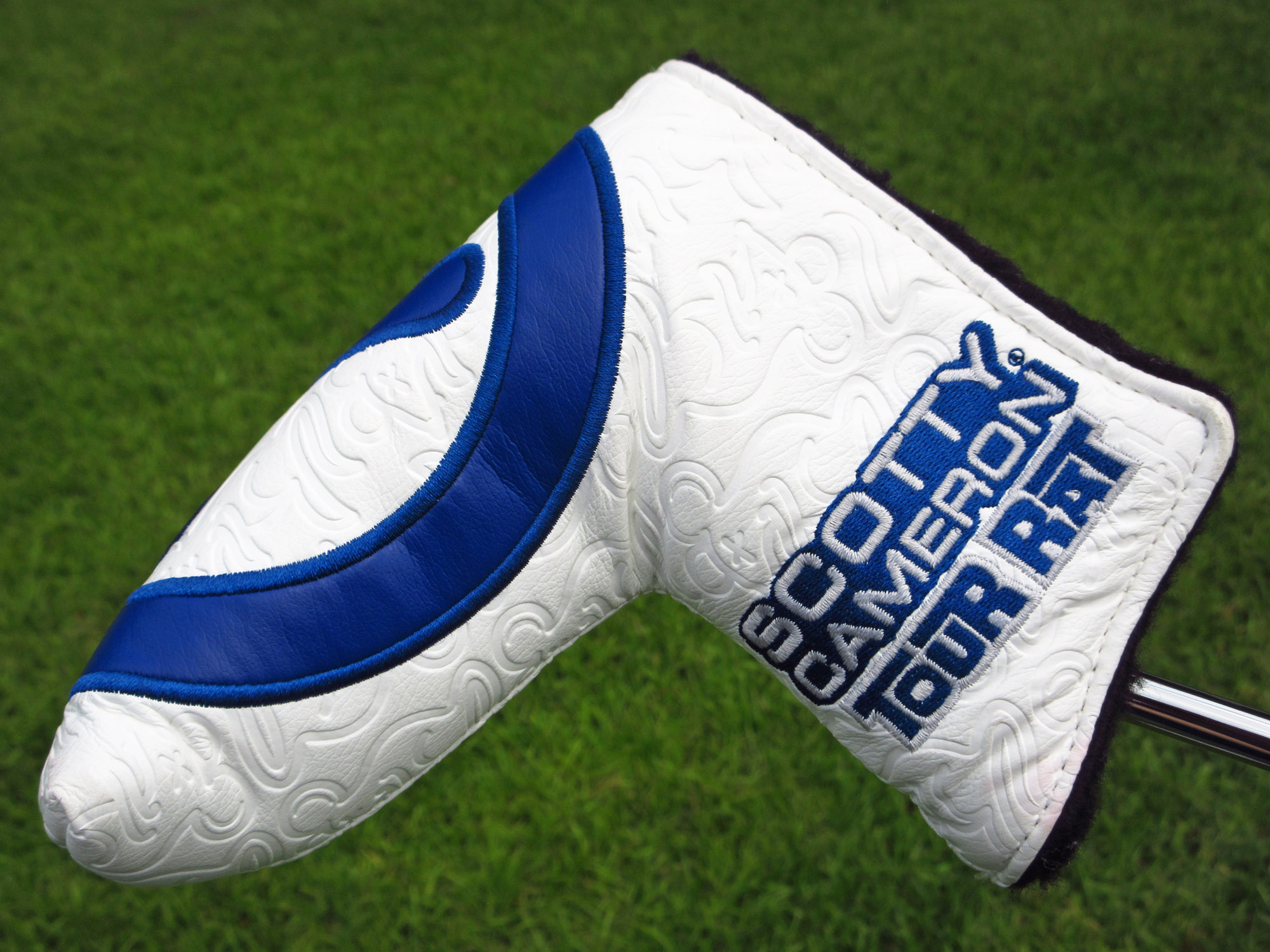 scotty cameron for tour use only white and blue tour rat industrial circle t blade putter headcover