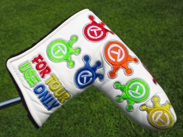 scotty cameron for tour use only white dancing paint splash crowns circle t blade putter headcover