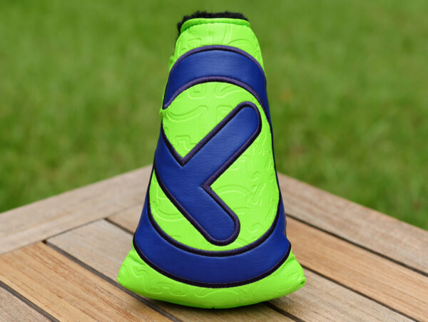 scotty cameron for tour use only lime green and navy blue tour rat industrial circle t mid mallet headcover