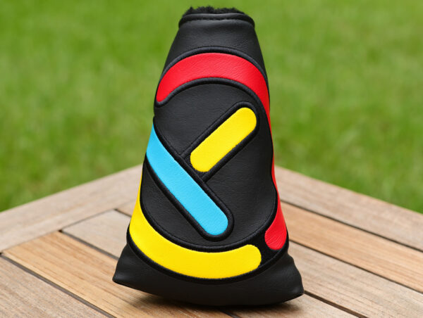 scotty cameron for tour use only black primary stick figure red blue yellow industrial circle t mid mallet headcover