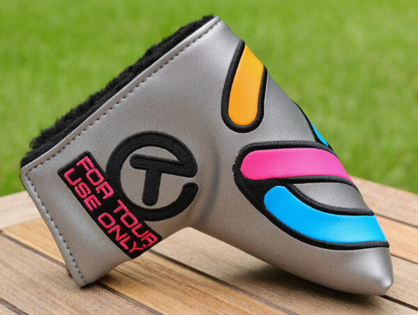 scotty cameron for tour use only bright silver multi color stick figure industrial circle t mid mallet headcover