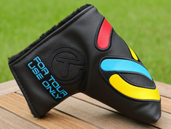 scotty cameron for tour use only black primary stick figure red blue yellow industrial circle t mid mallet headcover