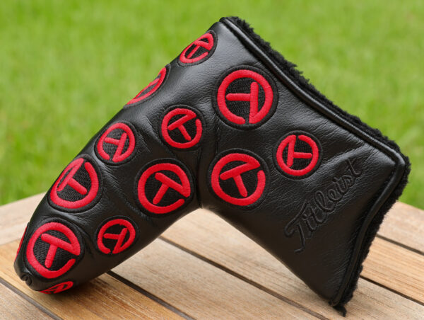 scotty cameron for tour use only black and red dancing circle t patches blade putter headcover