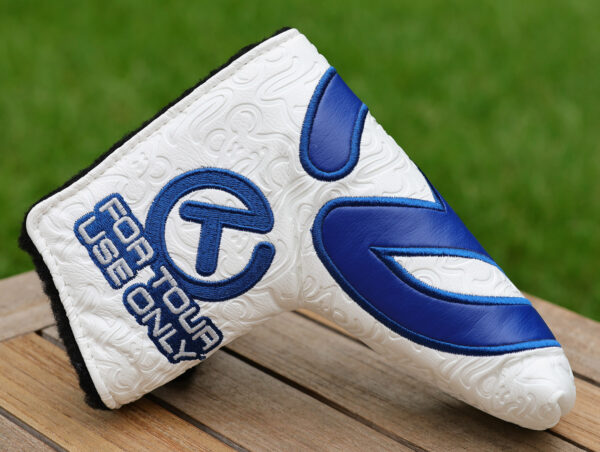 scotty cameron for tour use only white and blue tour rat industrial circle t blade headcover