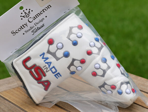 scotty cameron limited release white mini crowns usa blade putter headcover