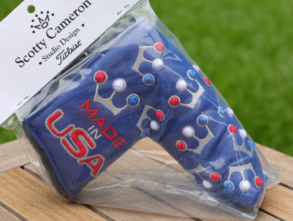 scotty cameron limited release blue mini crowns usa blade putter headcover
